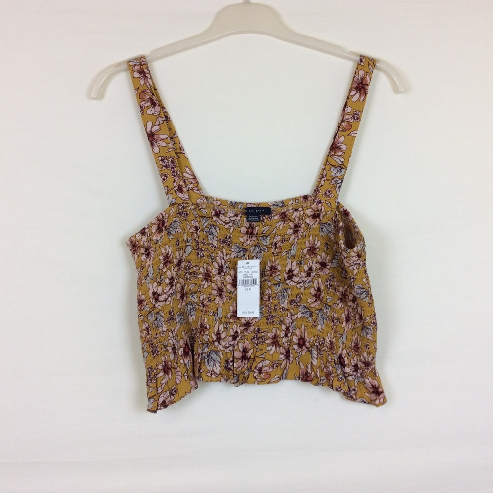 American Eagle Women's Halter Flower Pattern Tank